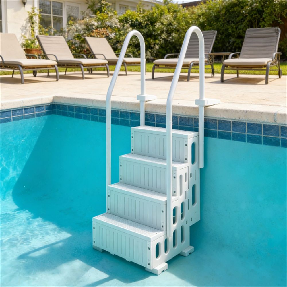Swimming pool ladder, white