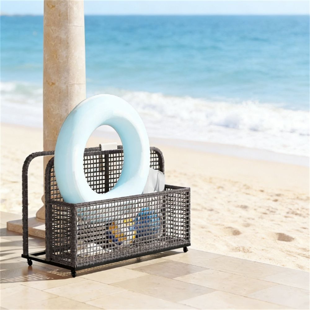 Swimming pool storage, storage basket, light gray