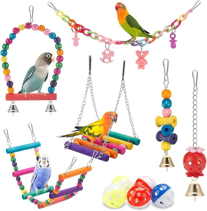 Swing Hanging Standing Chewing Toy Hammock Climbing Ladder