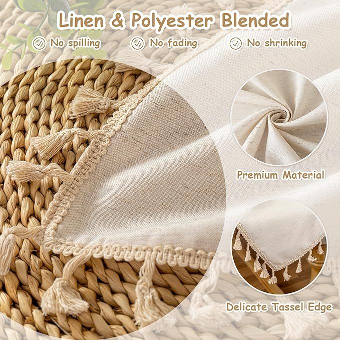 Table Cloth  Table Heavy Duty Cotton Tassel