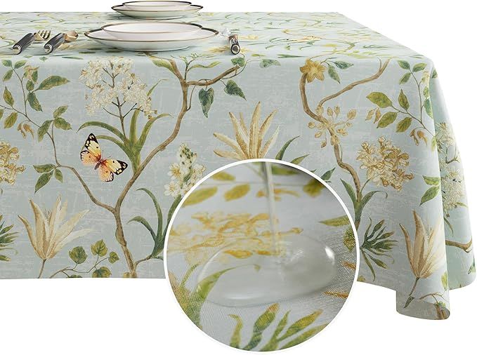 Table Cloth Waterproof Tablecloth Oil Proof Spill Proof Vinyl Table Cloth Wipe  Plastic Table Cover , Camping, Indoor and Outdoor
