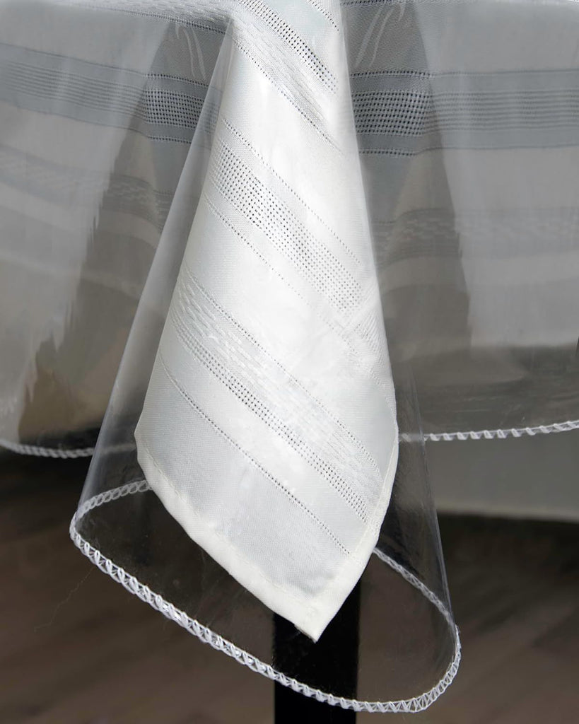 Tablecloth Protector Crystal Clear Vinyl (60"x120" Oblong) | Thick, Durable Clear Table/Tablecloth Protector | Perfect for Parties, Special Occasions, Gatherings, and Everyday Use