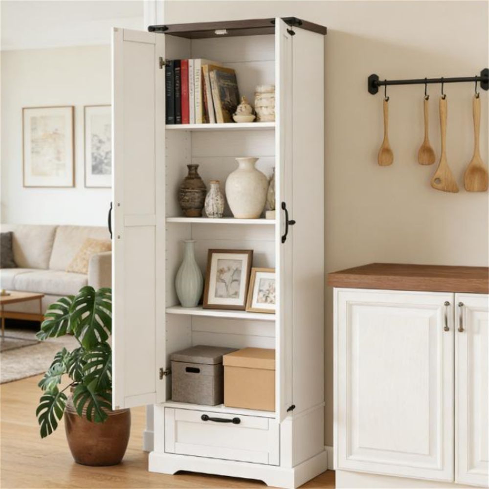 Tableware cabinet, kitchen storage cabinet, cabinet, white