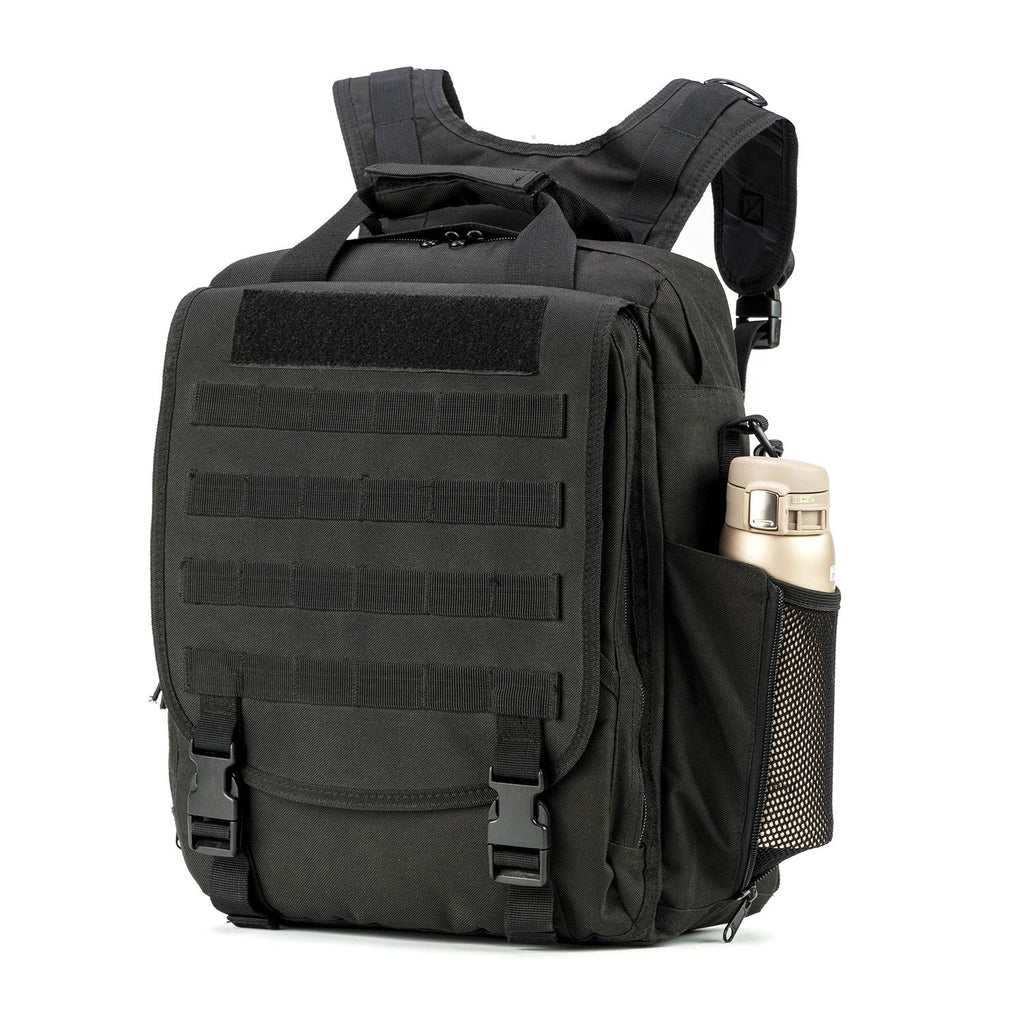 Tactical Backpack, 14-Inch Compact Molle Backpack with Multiple Compartments, 3-Way Carry Daypack for Outdoor, Hiking, Camping and Travel
