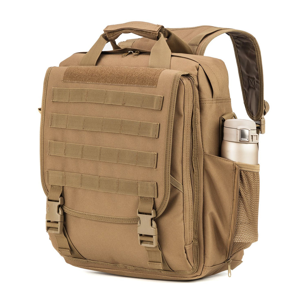 Tactical Backpack, 14-Inch Compact Molle Backpack with Multiple Compartments, 3-Way Carry Daypack for Outdoor, Hiking, Camping and Travel
