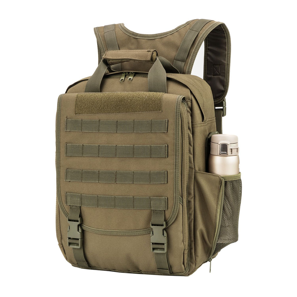 Tactical Backpack, 14-Inch Compact Molle Backpack with Multiple Compartments, 3-Way Carry Daypack for Outdoor, Hiking, Camping and Travel