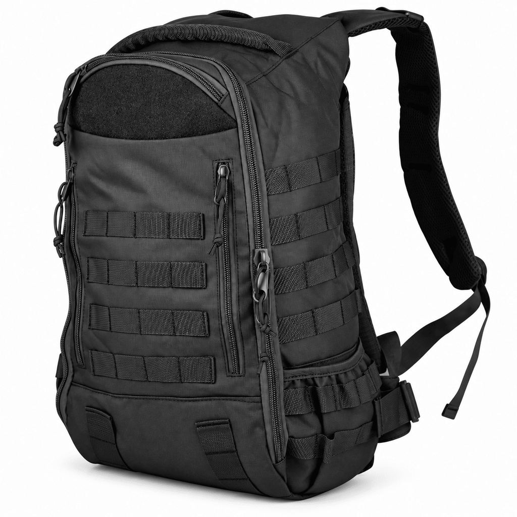 Tactical Backpack with Modular Webbing, Multi-Compartment Outdoor Daypack