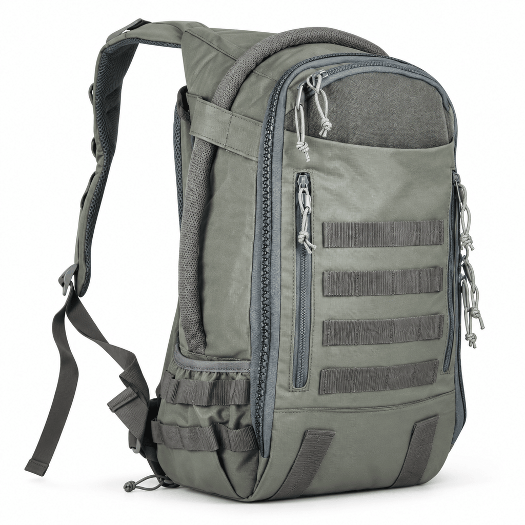 Tactical Backpack with Modular Webbing, Multi-Compartment Outdoor Daypack