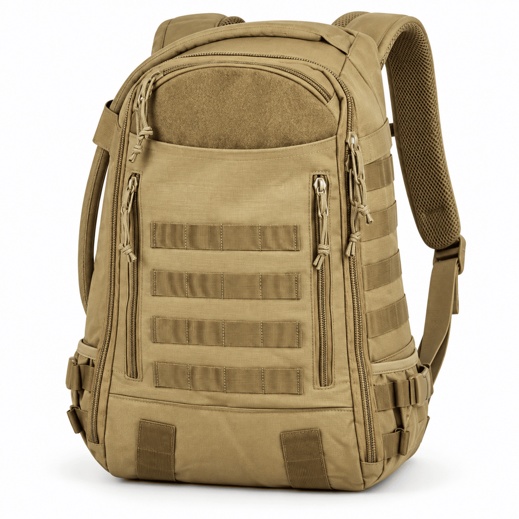 Tactical Backpack with Modular Webbing, Multi-Compartment Outdoor Daypack