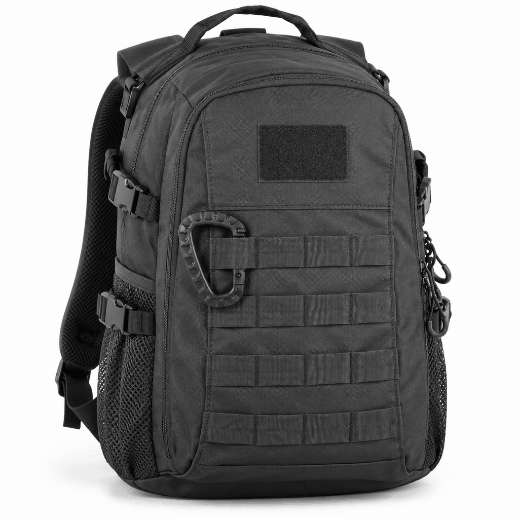 Tactical Backpack with MOLLE Webbing, Side Mesh Pockets and Compression Straps