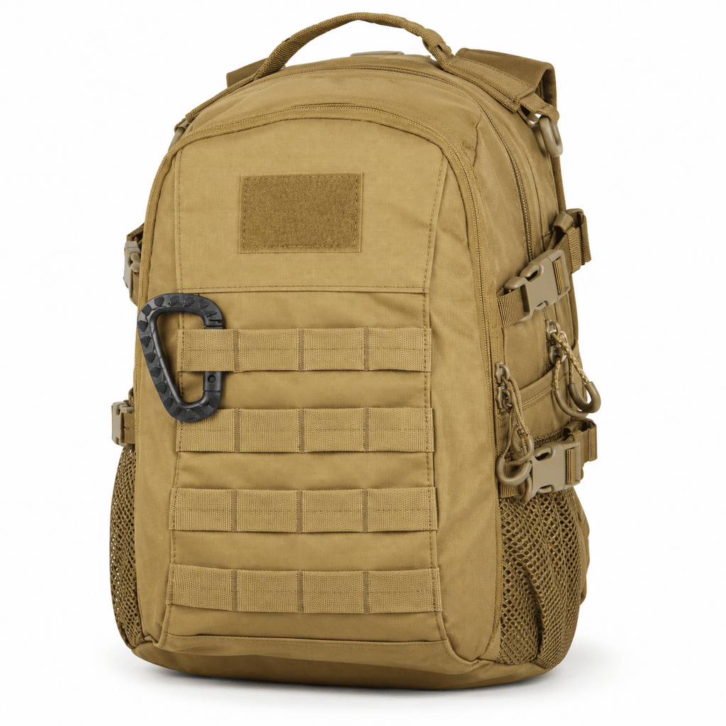 Tactical Backpack with MOLLE Webbing, Side Mesh Pockets and Compression Straps