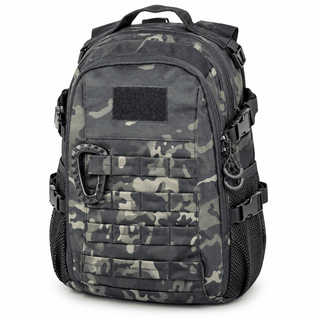 Tactical Backpack with MOLLE Webbing, Side Mesh Pockets and Compression Straps