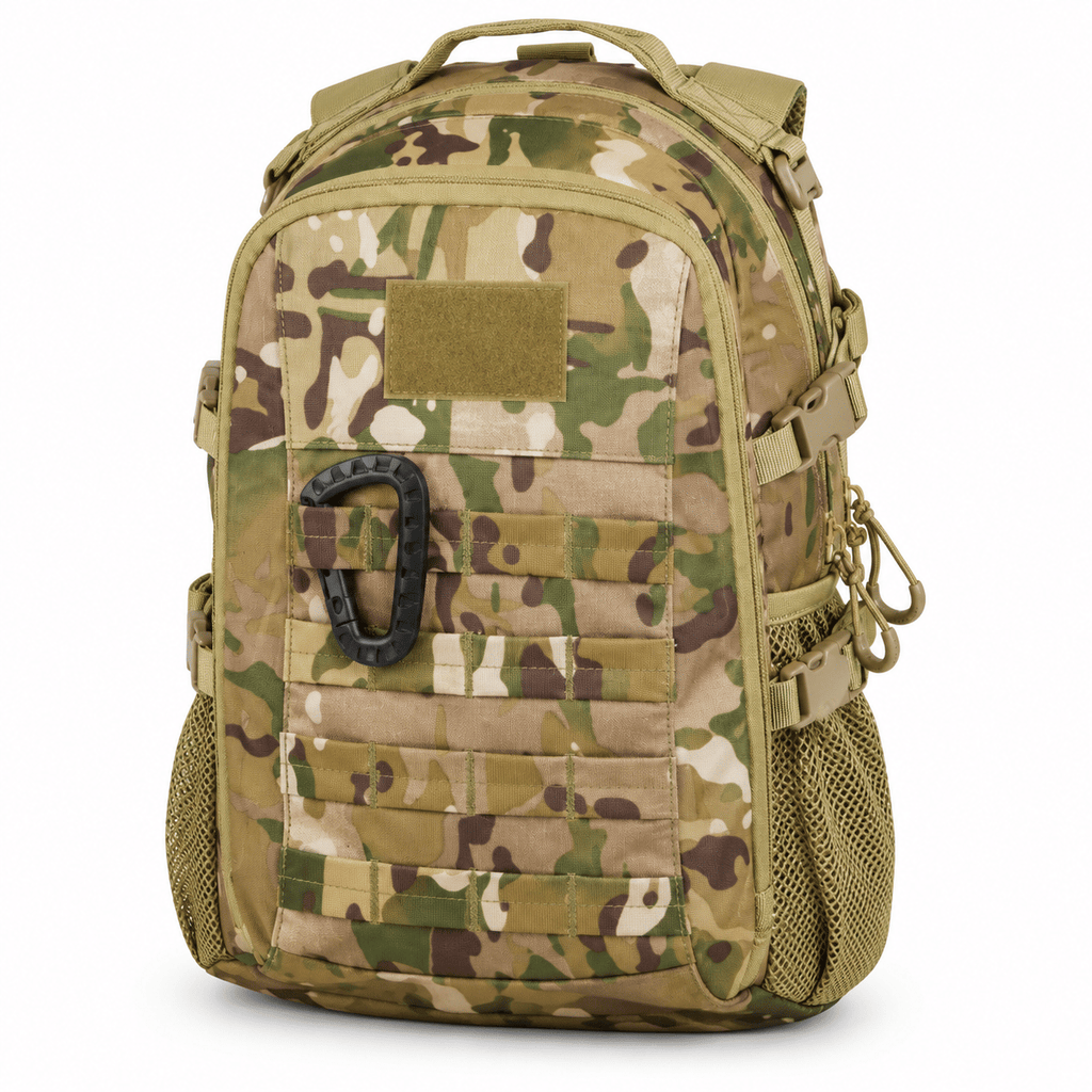 Tactical Backpack with MOLLE Webbing, Side Mesh Pockets and Compression Straps
