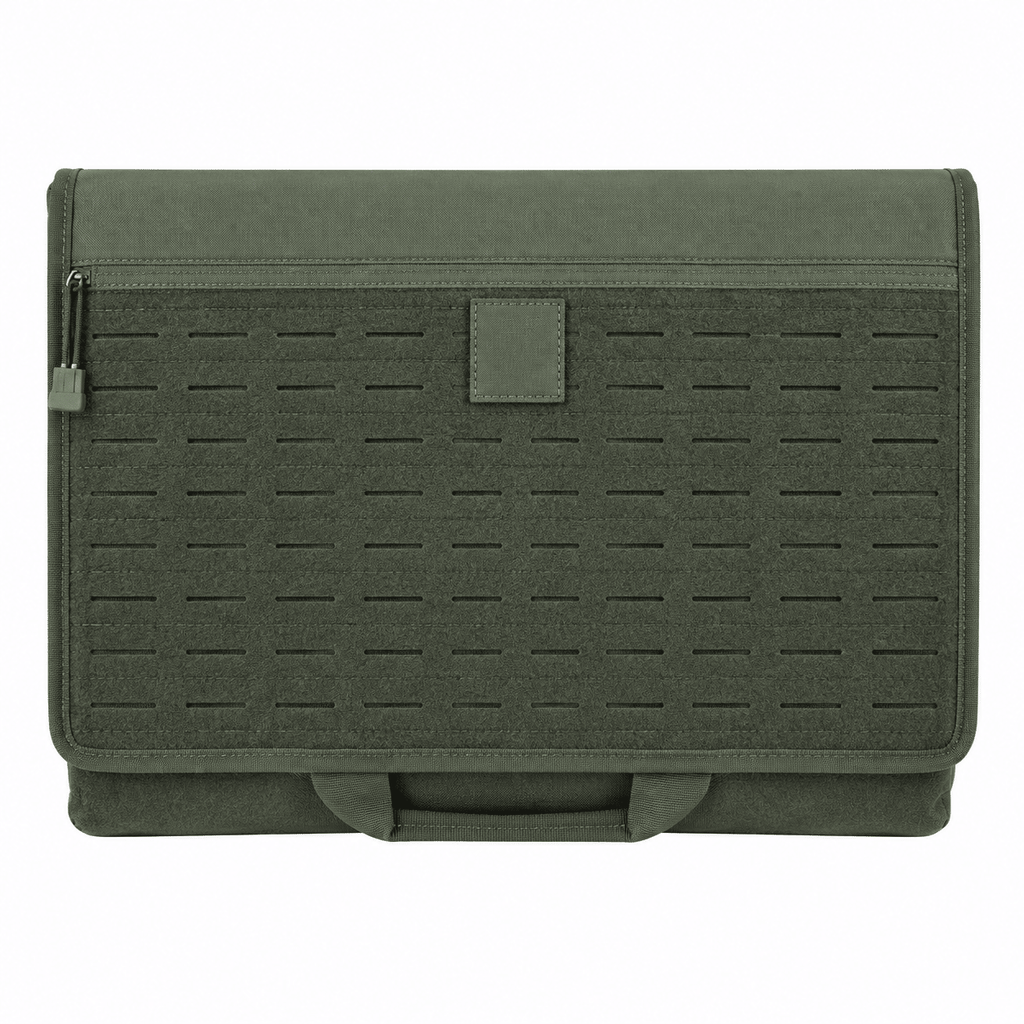 Tactical Laptop Messenger Bag with Laser-Cut Front Panel and Foldover Flap