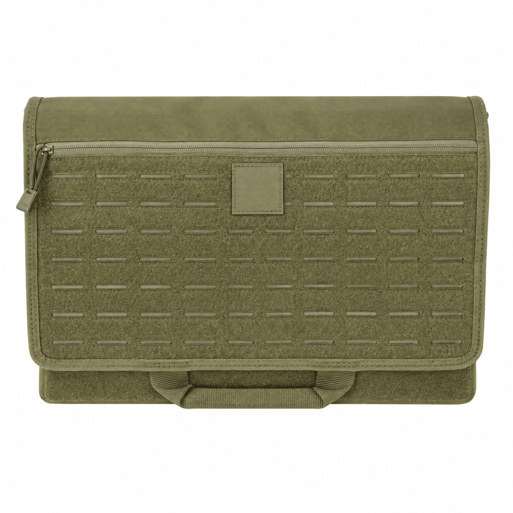 Tactical Laptop Messenger Bag with Laser-Cut Front Panel and Foldover Flap