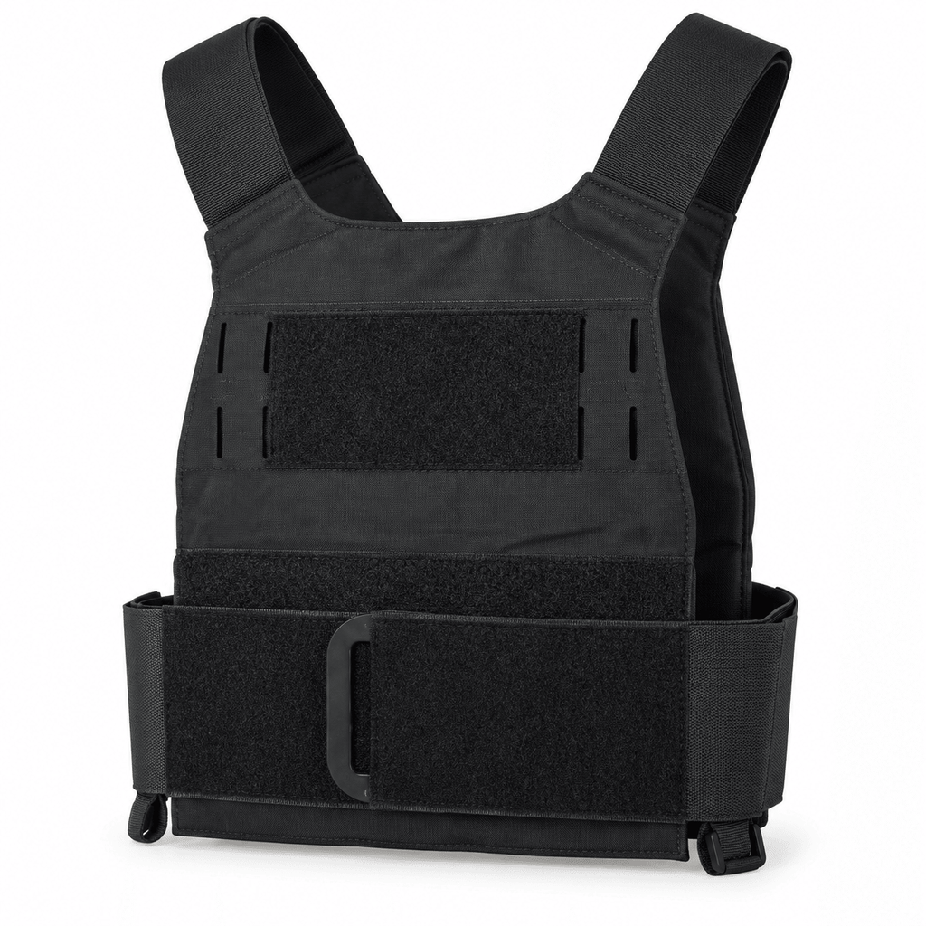 Tactical Training Vest Carrier, Adjustable Lightweight Workout Vest with Hook-and-Loop Panels and Modular Slots for Rucking, Fitness and Outdoor Training, Plates Not Included