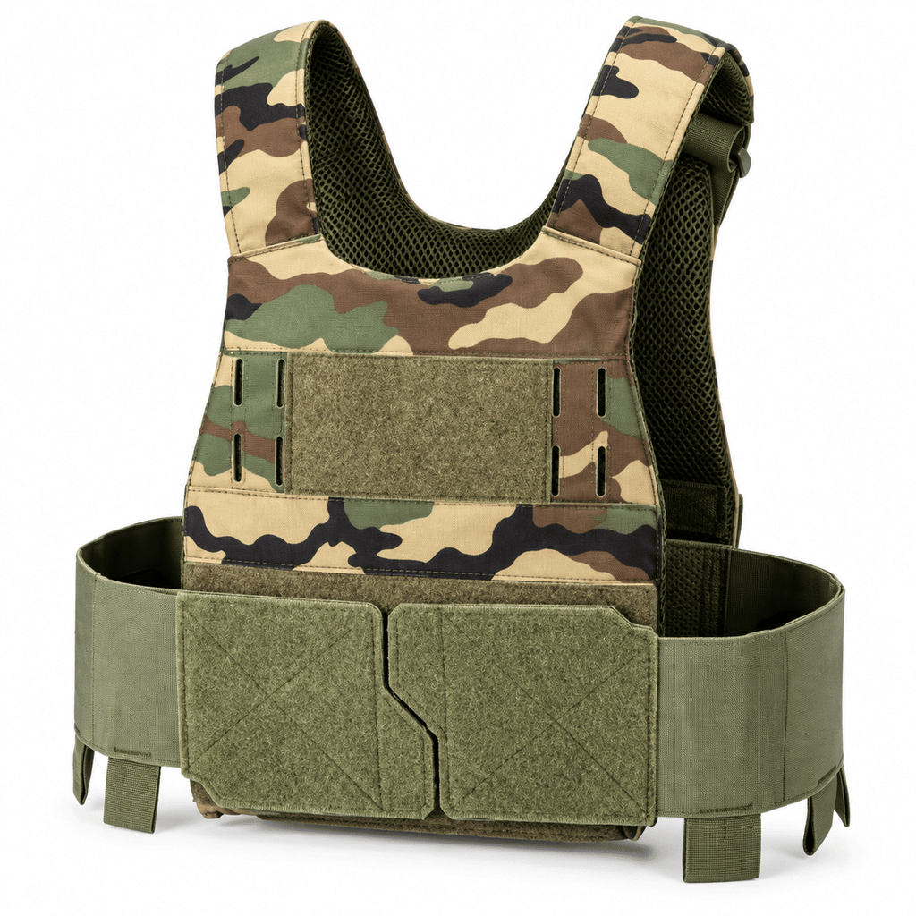Tactical Training Vest Carrier, Adjustable Lightweight Workout Vest with Hook-and-Loop Panels and Modular Slots for Rucking, Fitness and Outdoor Training, Plates Not Included