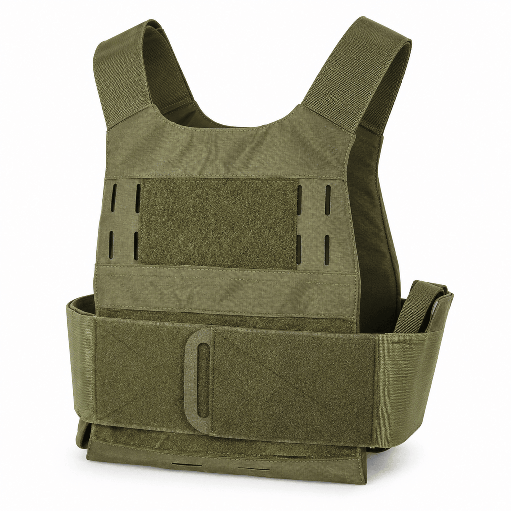Tactical Training Vest Carrier, Adjustable Lightweight Workout Vest with Hook-and-Loop Panels and Modular Slots for Rucking, Fitness and Outdoor Training, Plates Not Included