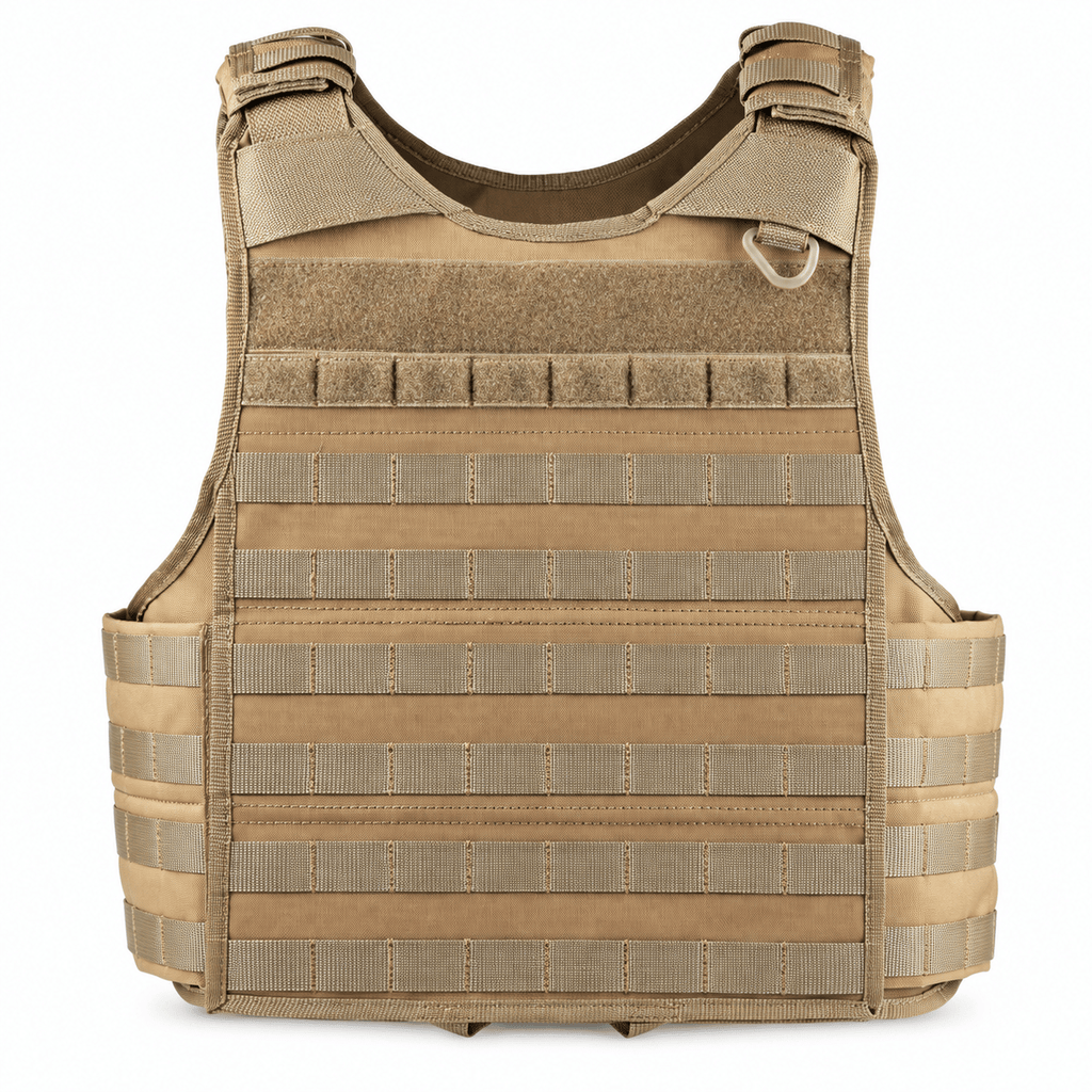 Tactical Training Vest Carrier with MOLLE Webbing, Adjustable Shoulder Straps and Hook-and-Loop Panel for Fitness and Outdoor Training