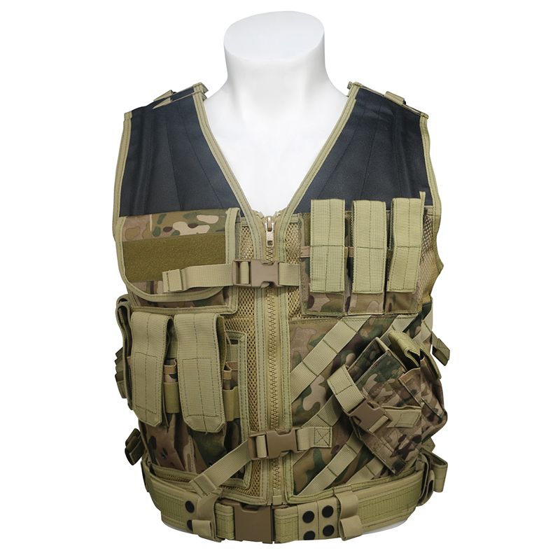 Tactical Training Vest with Multi Pockets, Adjustable Outdoor Utility Vest with Breathable Mesh, Modular Webbing and Quick Release Buckles for Airsoft, Paintball and Outdoor Activities