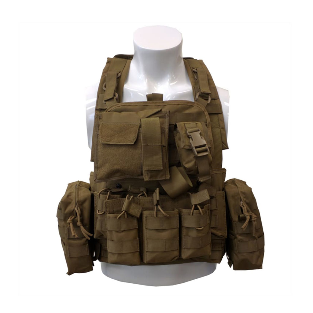 Tactical Training Vest with Multiple Pouches, Adjustable Outdoor Vest with Modular Webbing and Padded Shoulder Straps for Airsoft, Paintball and Recreational Games