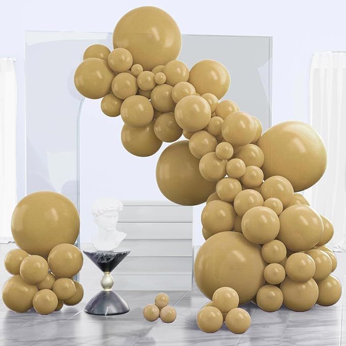 Tan Balloons 140pcs Different Sizes of 18 12 10 5 Inch Light Brown Neutral Boho Coffee Balloon Arch Kit Garland for Wedding Baby Shower Safari Woodland Birthday Party Decorations Brown-F19