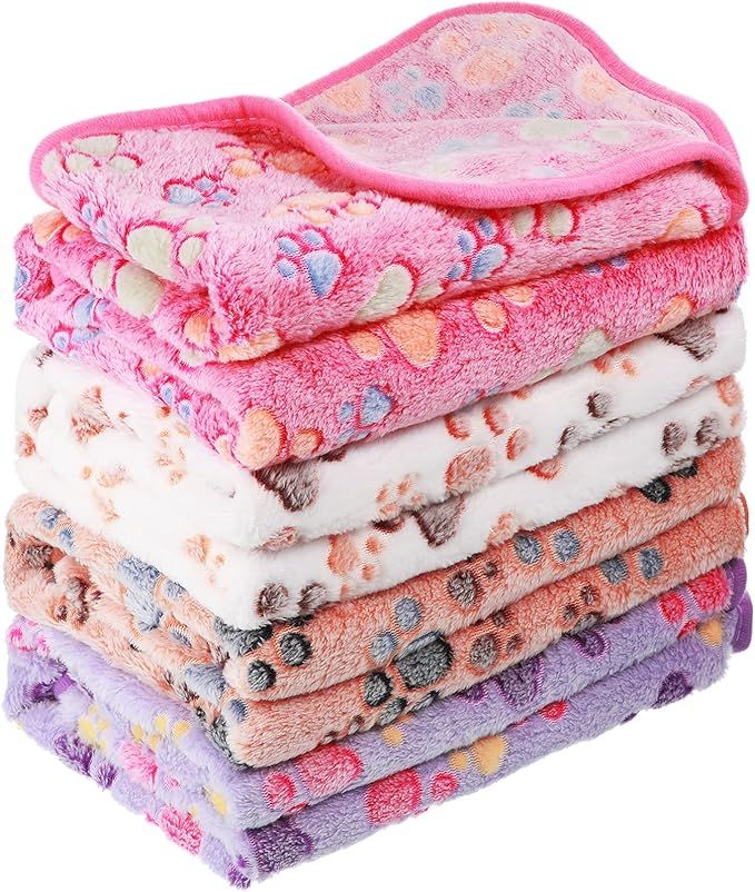 Tatuo 4 Pcs Dog Blanket for Pet Puppy Teething Toys Paw