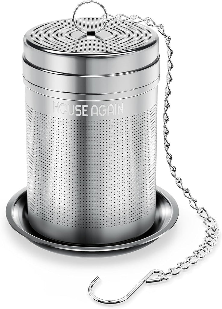 Tea Infusers, Extra Fine Mesh Tea Strainers for Loose Tea, Updated Slim Threaded Lid & 304 Stainless Steel, Loose Leaf Tea Steeper for Brew Tea Spices & Seasonings