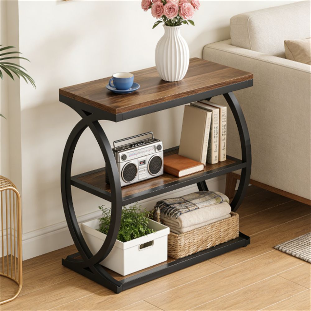 Tea table, side table, coffee table, with storage rack