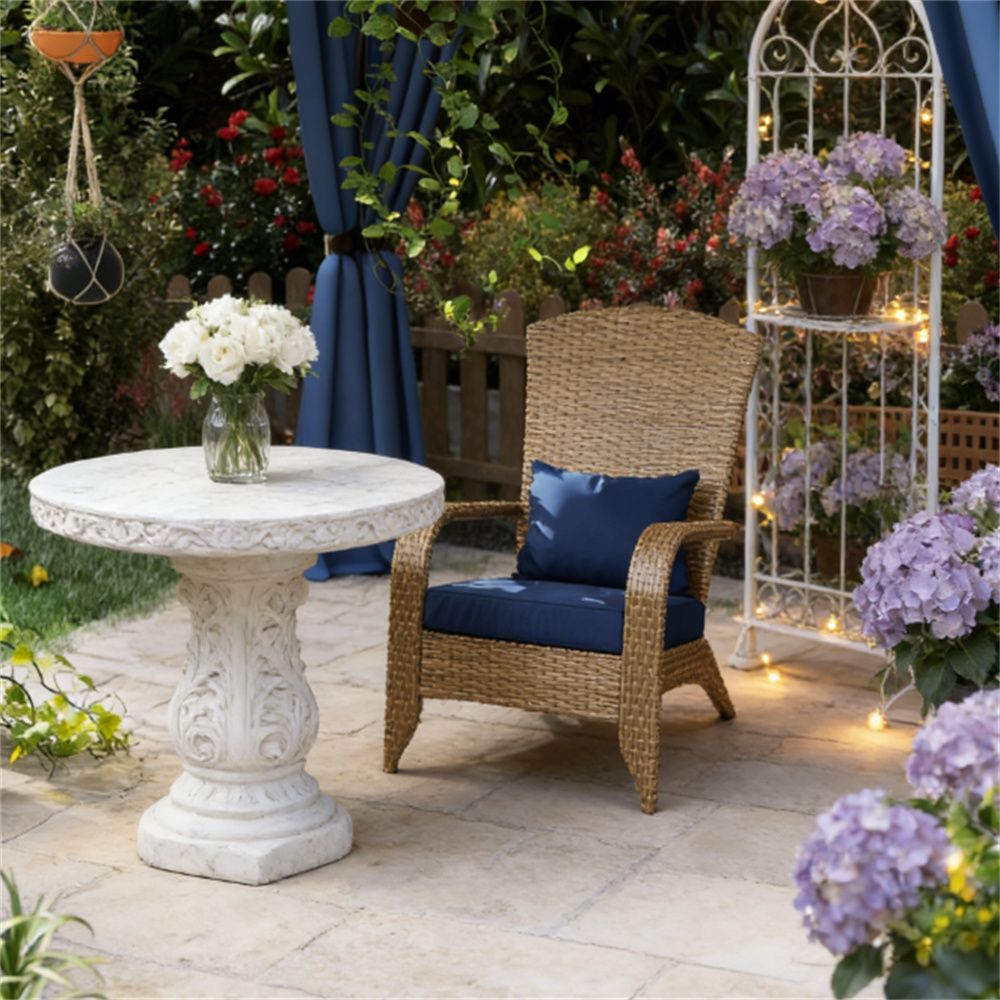 Terrace chair, backrest chair, garden chair, dark blue