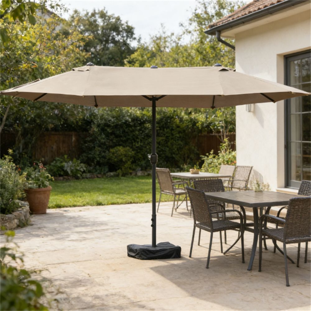 Terrace Umbrella, Outdoor Umbrella, Courtyard Umbrella, Coffee (with Base)