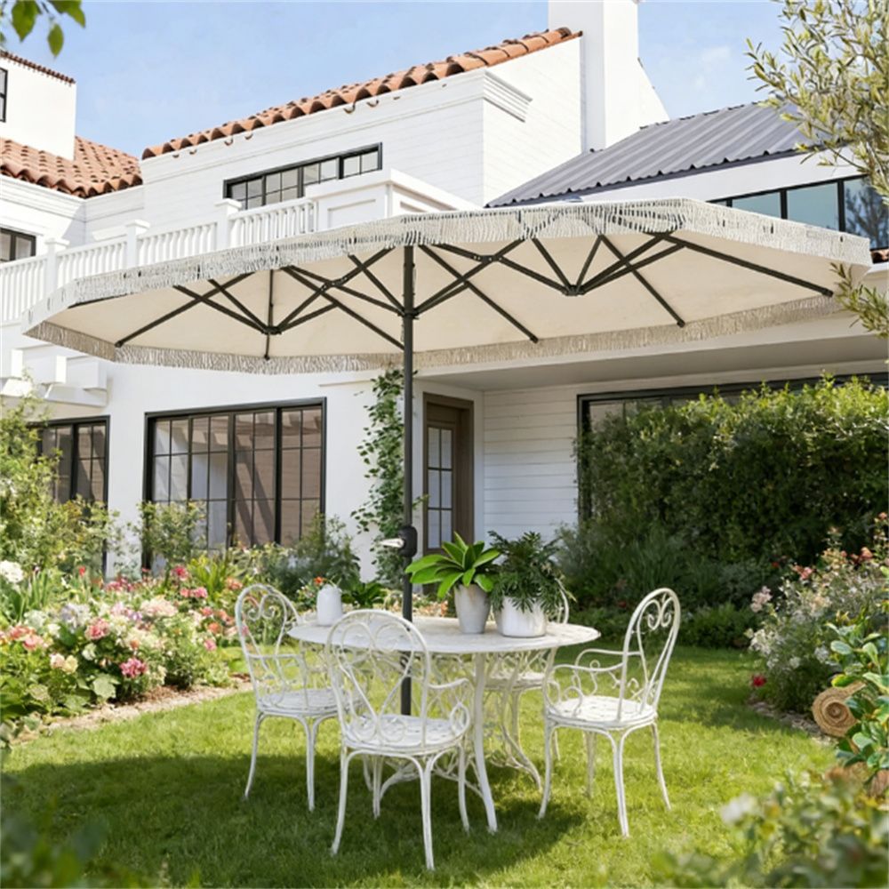 Terrace umbrella, outdoor umbrella, courtyard umbrella, cream white(without base)