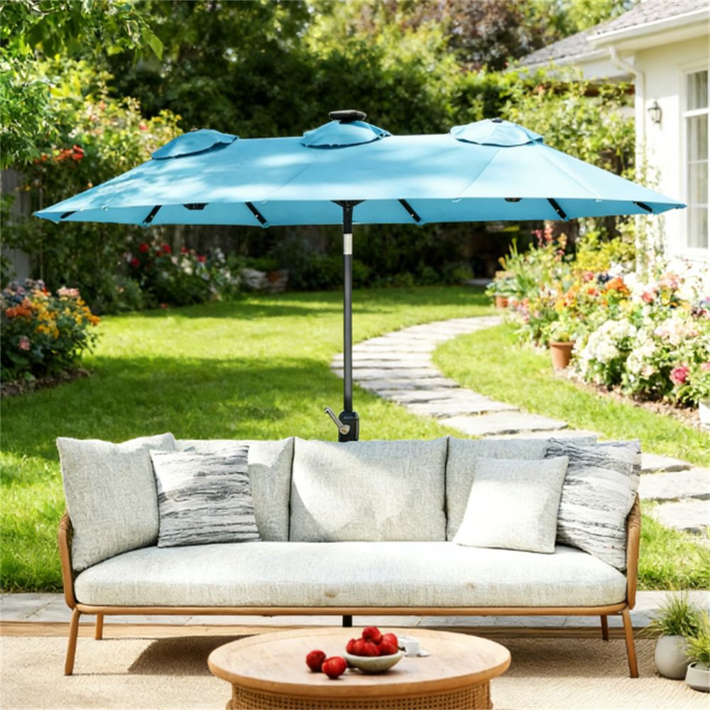 Terrace Umbrella, Outdoor Umbrella, Courtyard Umbrella, Sun Umbrella,  Light Blue