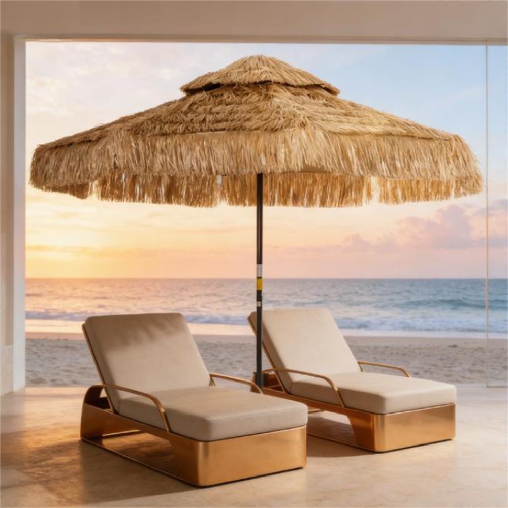 Terrace umbrella, outdoor umbrella, sunshade umbrella, khaki color (without base)