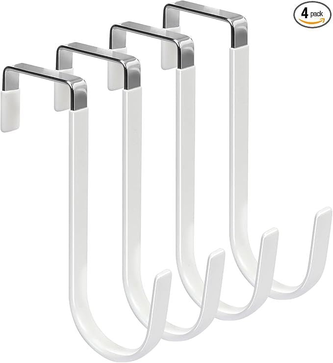 The Door Hooks 4 Pack Hangers Hooks with Rubber Prevent Scratches