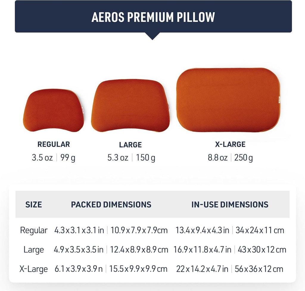 Thick Camping Memory Foam Pillow, Compressible & Ultralight Travel Pillow for Backpacking - Ergonomic Neck & Lumbar Support for Side Sleepers, Compact for Hiking, Car, Airplane