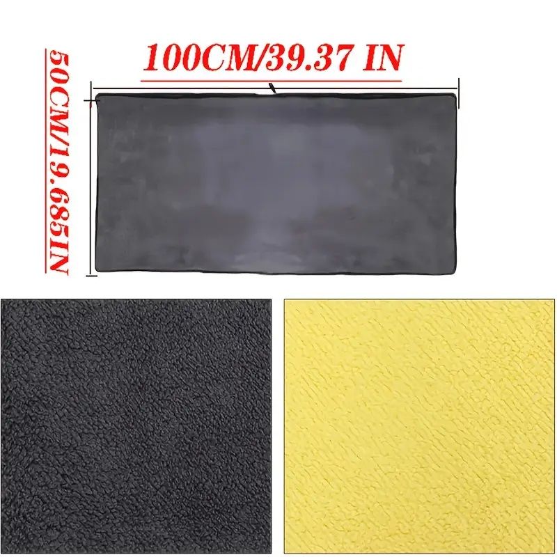 Thickened Coral Velvet Microfiber Car Wash Towel - Instant Absorption & Quick-Dry, Scratch-Free for All Cars, High-Quality Non-Woven Fabric, Reinforced Seams, Multi-Surface Use for Home & Auto Care, M