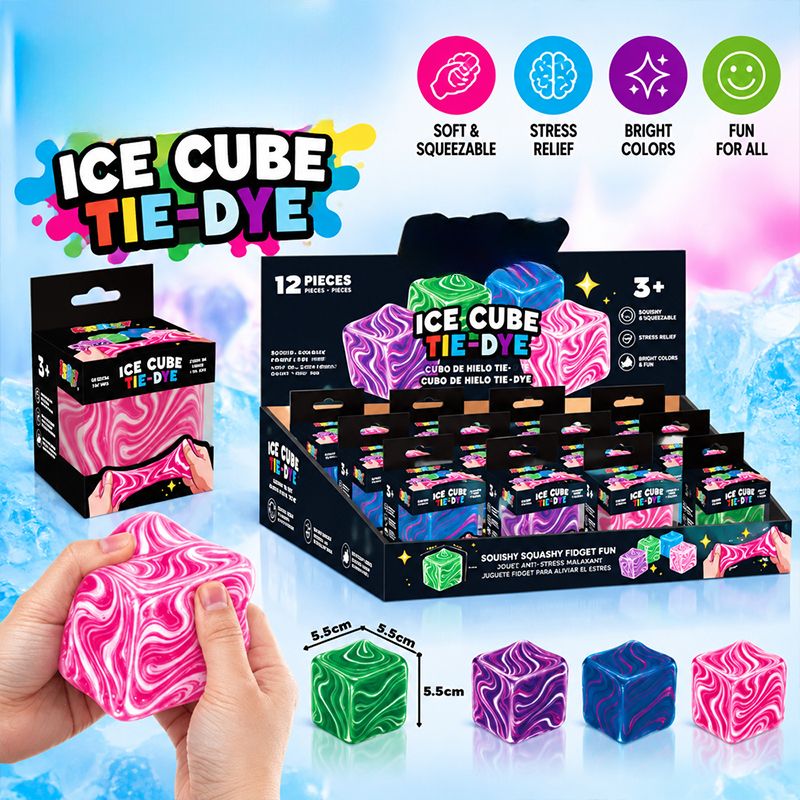 Tie Dye Marble Ice  Stretch  Toy, Soft TPR Squish Squeeze Sensory Toy, Anxiety Relief Decompression Toy 2 Pack Random Color