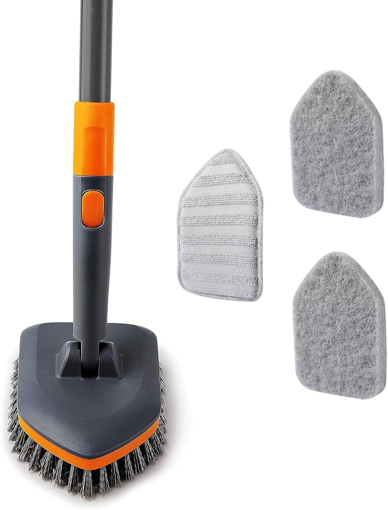 Tile Tub Scrubber Brush with 3 Different Function Cleaning Heads and 56" Extendable Long Handle-No Scratch Shower Scrubber for Cleaning Bathroom Kitchen Toilet Wall,Bathtub,Sink,Grey
B09GF2LSZ8