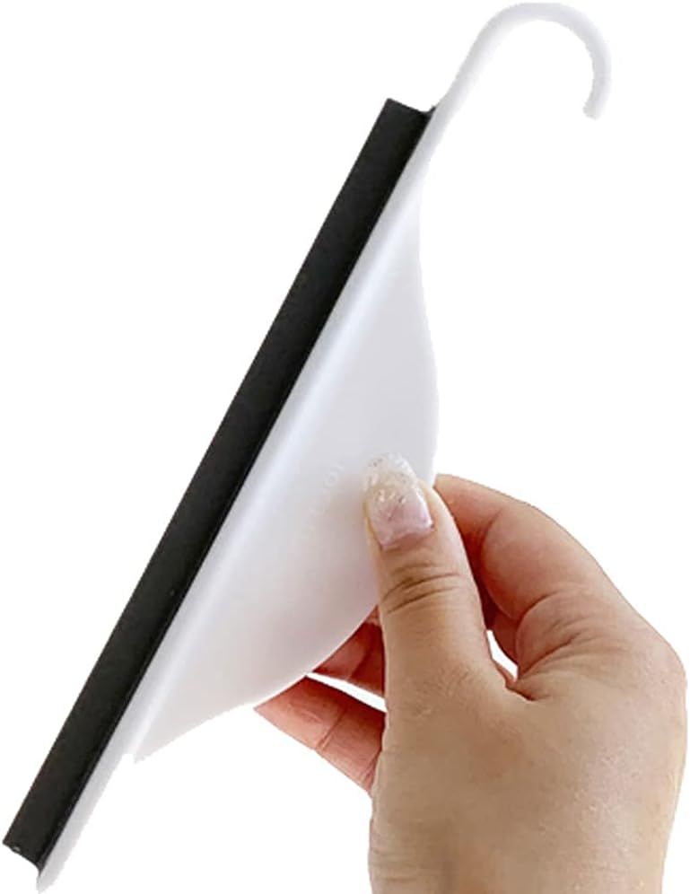 Tiny Bathroom Shower Mirror Squeegee with Hanging Hook, Silicone Kitchen Countertop Squeegee, Water Wiper Scraper Cleaner Tool for Cleaning Sink, Counter, Tiles, Handy Window Glass Water Blade