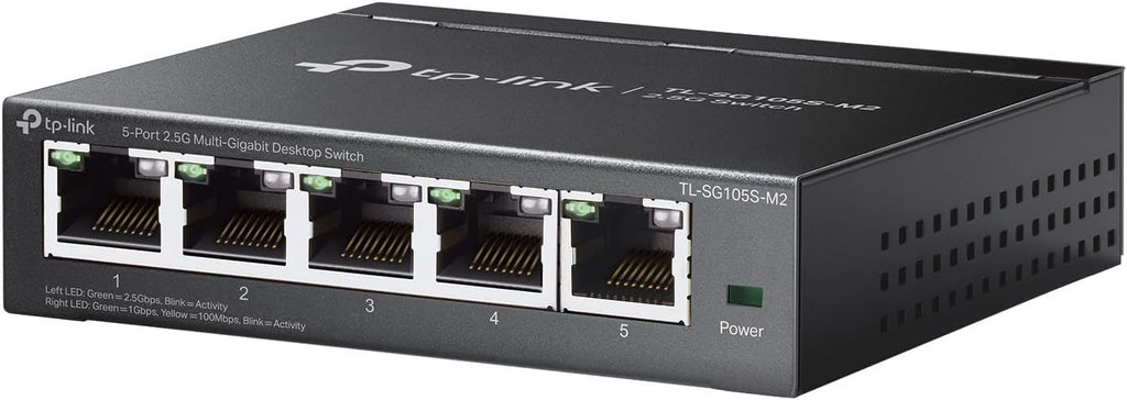 TL-SG105S-M2 | 5-Port Multi-Gigabit 2.5G Ethernet Switch | Unmanaged Network Switch | Ethernet Splitter | Plug & Play | Desktop/Wall Mount | Silent Operation
