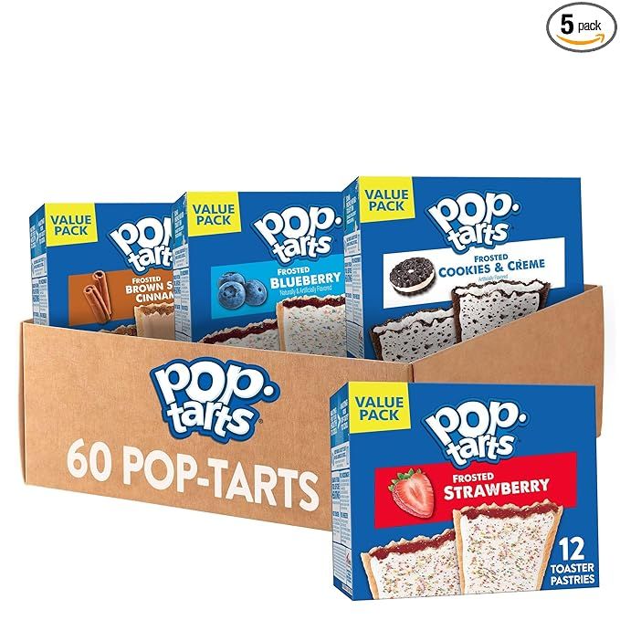 Toaster Pastries Variety Pack 60 Count  Breakfast Foods & Kids Snacks, Assorted Flavors