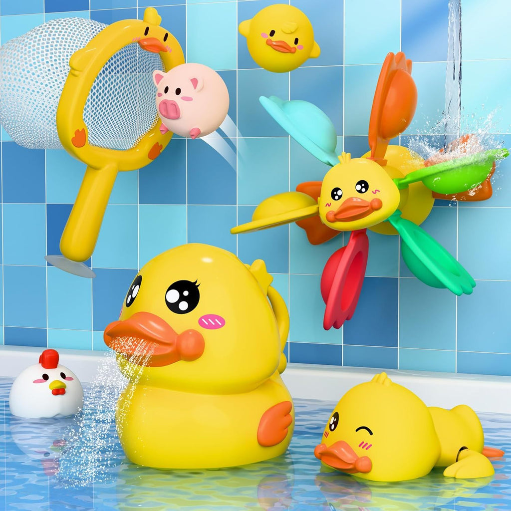 Toddler Bathtub Suction Water Spinner Gear, Kid Shower Fishing Game