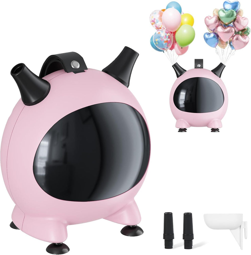 Togvu Balloon Pump Electric, Portable Balloons Inflator Air Pump with 2 Nozzles, Small Balloon Blower Machine 600W for Latex Garland Arch and Foil Balloons