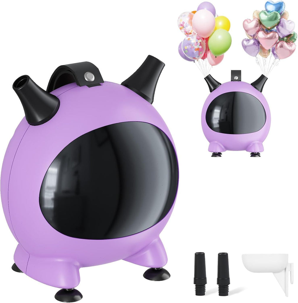 Togvu Balloon Pump Electric, Portable Balloons Inflator Air Pump with 2 Nozzles, Small Balloon Blower Machine 600W for Latex Garland Arch and Foil Balloons