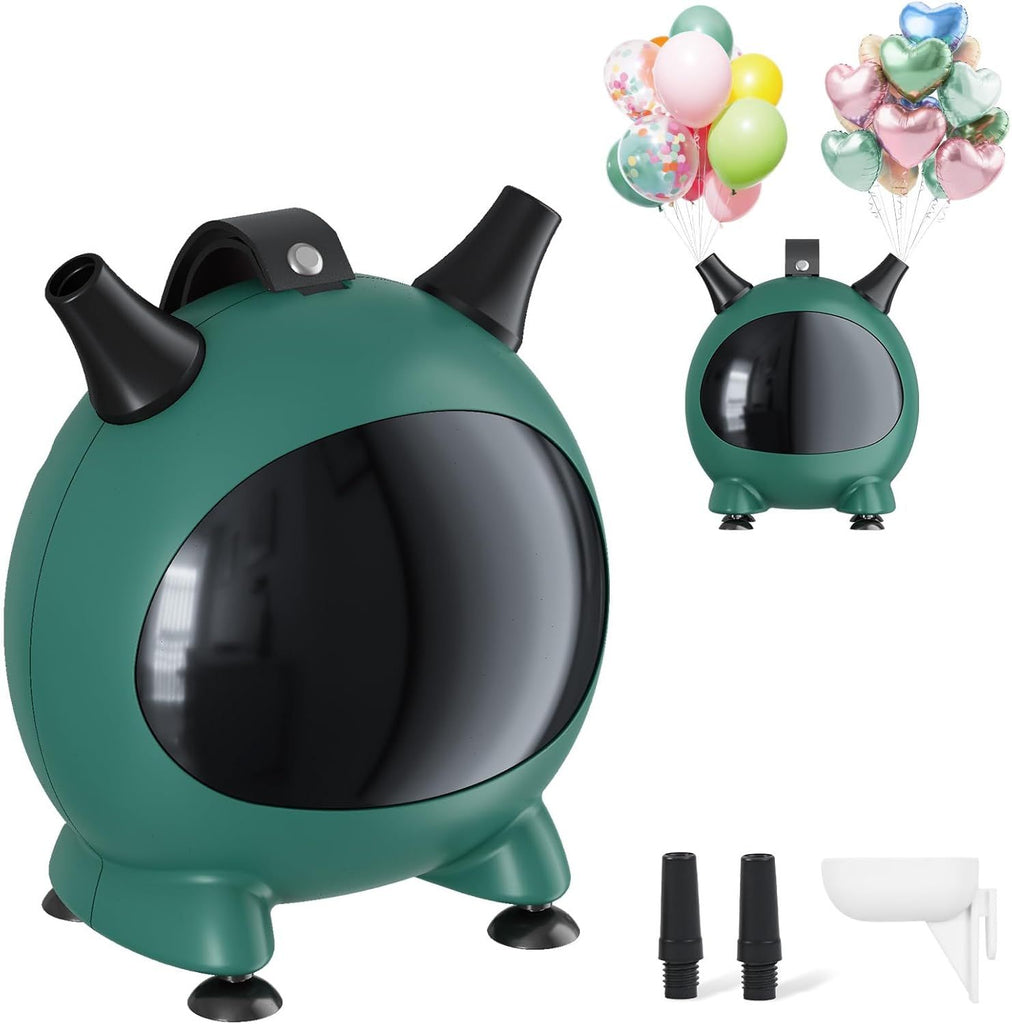 Togvu Balloon Pump Electric, Portable Balloons Inflator Air Pump with 2 Nozzles, Small Balloon Blower Machine 600W for Latex Garland Arch and Foil Balloons