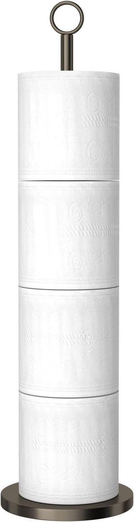Toilet Paper Holder Stand(with Reserve Function), Free-Standing Spare Rolls Storage Holder, Stainless Steel