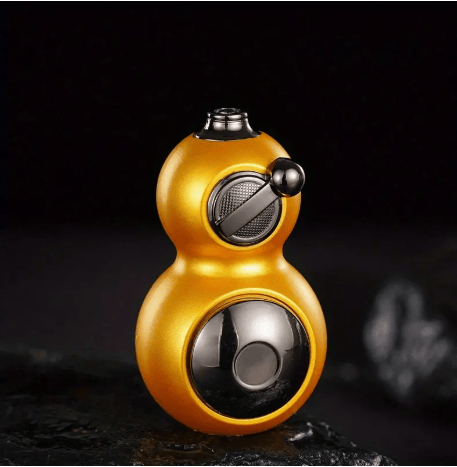 Torch Lighter, Black Myth Gourd Shape Lighter, Metal Windproof Torch Lighter, Portable Lighter, Flame Size Adjustable refillable Gas Lighter, Metal Lighter Suitable for Candle Camping (E)