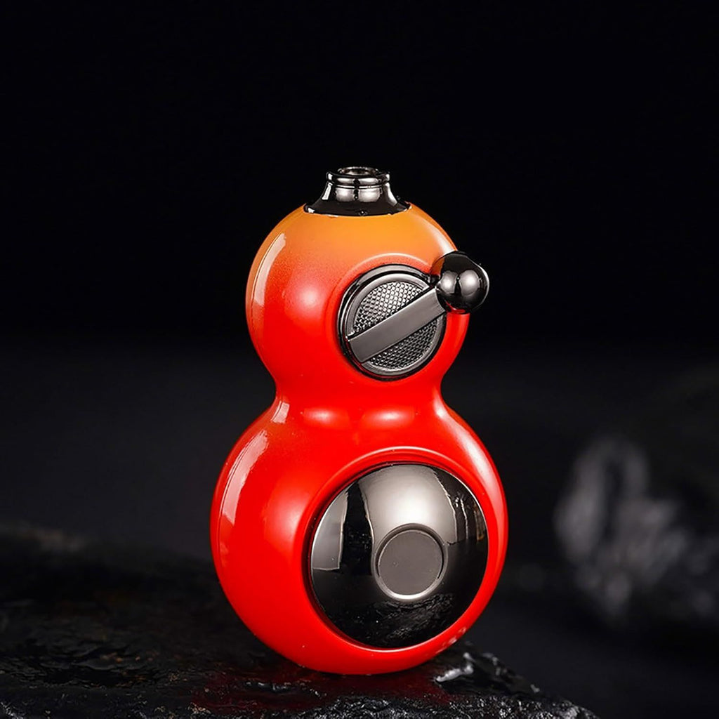 Torch Lighter, Black Myth Gourd Shape Lighter, Metal Windproof Torch Lighter, Portable Lighter, Flame Size Adjustable refillable Gas Lighter, Metal Lighter Suitable for Candle Camping (E)