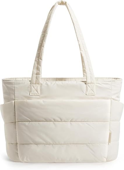 Tote Bag for Women, Lightweight Puffy Tote Bag with Compartments Shoulder Bag Handbag for Travel, Work, Gym,